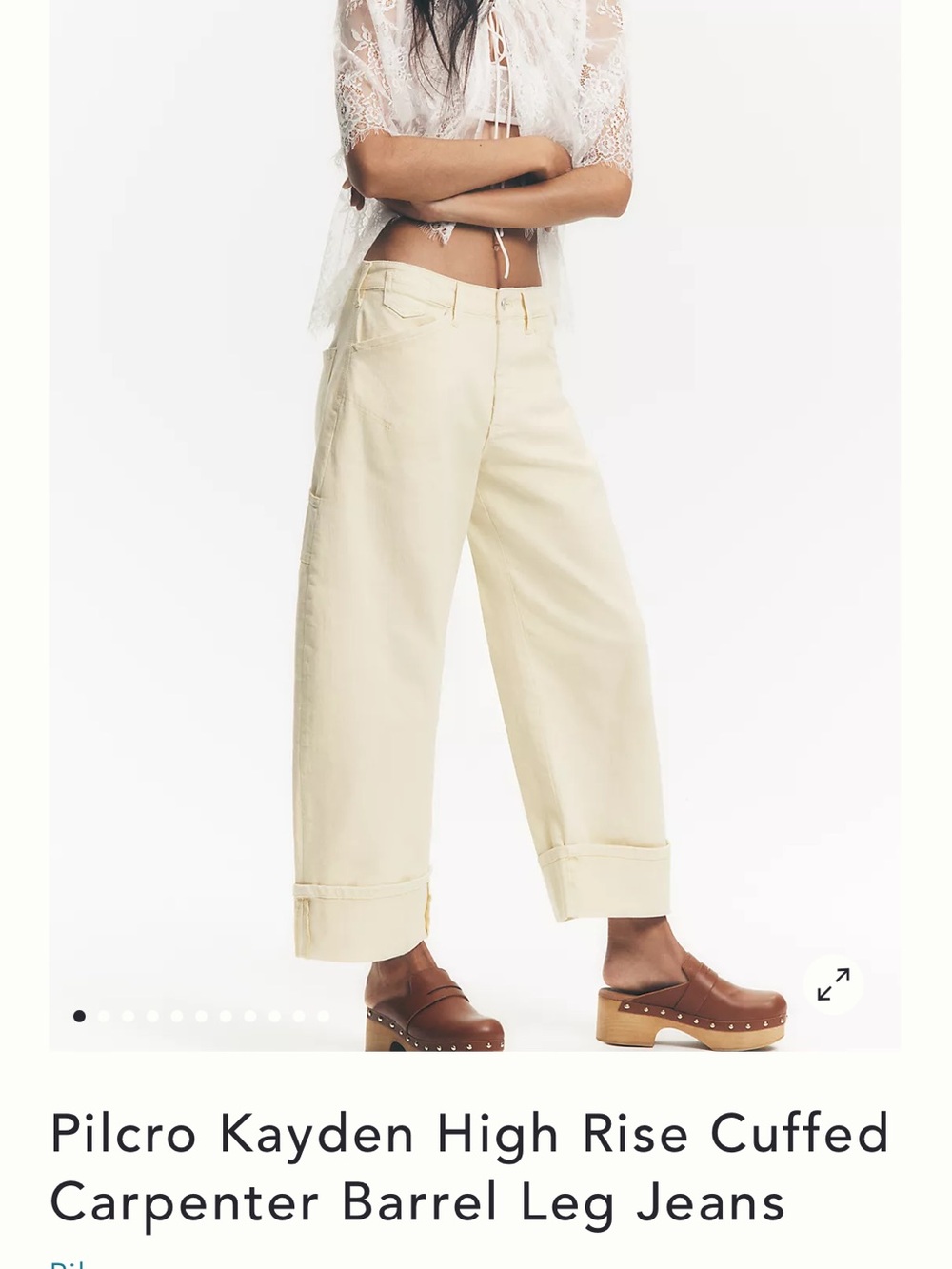Pilcro Kayden High Rise Cuffed Carpenter Barrel Leg Jeans